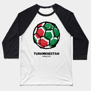 Turkmenistan Football Country Flag Baseball T-Shirt